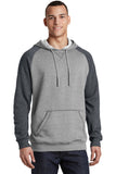 District® Lightweight Fleece Raglan Hoodie - Heathered Grey/ Heathered Charcoal - XS