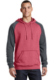 District® Lightweight Fleece Raglan Hoodie - Heathered Red/ Heathered Charcoal - XS