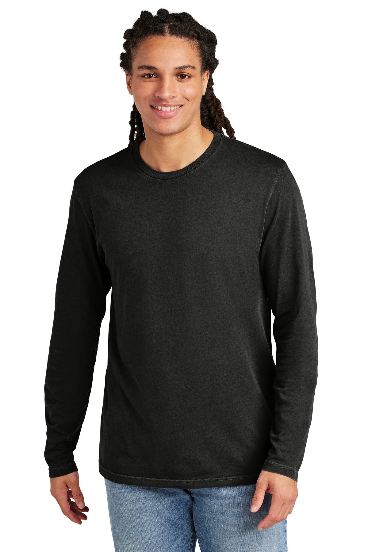 District Wash™ Long Sleeve Tee - Black - XS