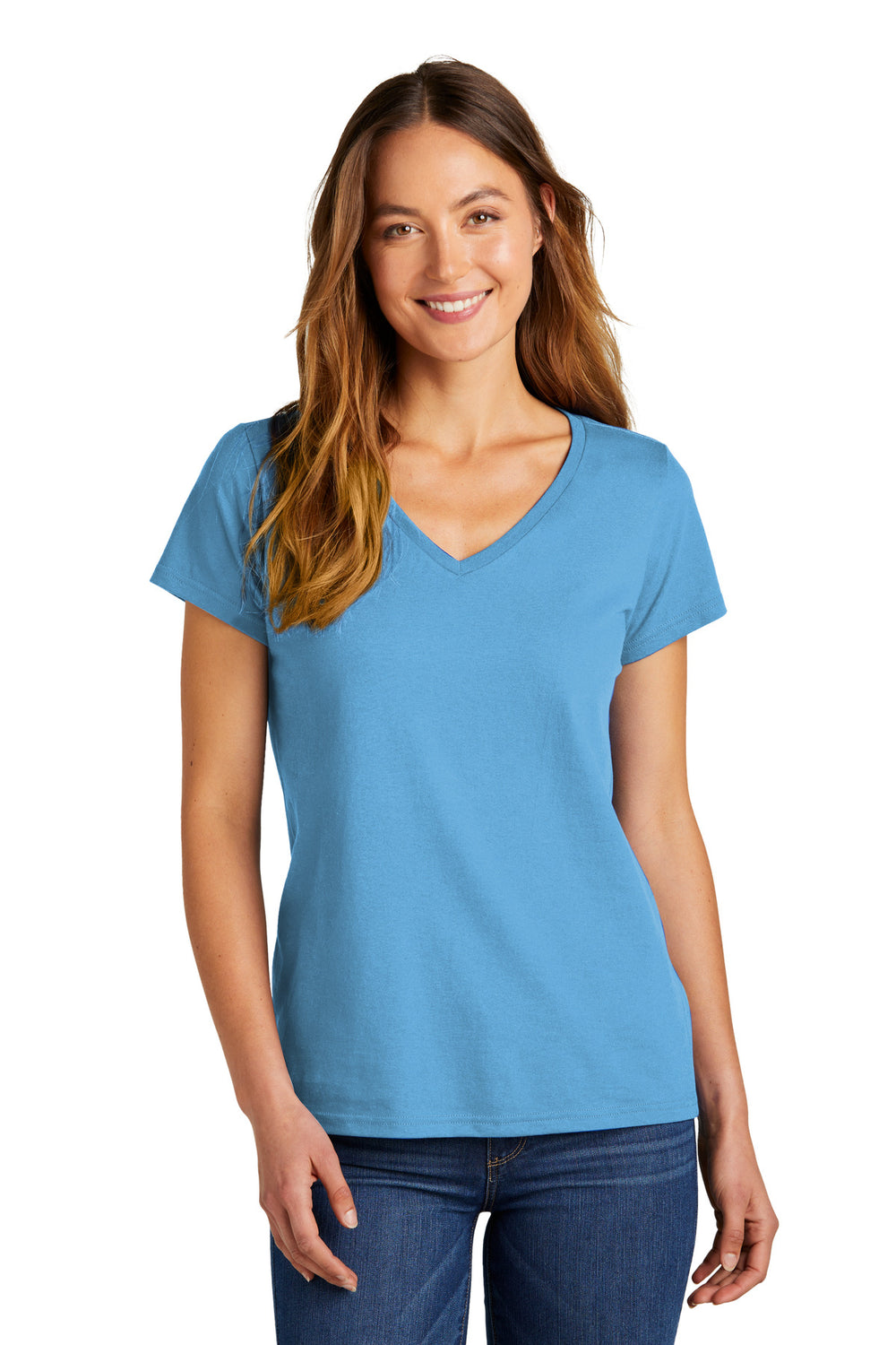 District® Women’s The Concert Tee® V-Neck - Aquatic Blue - XS