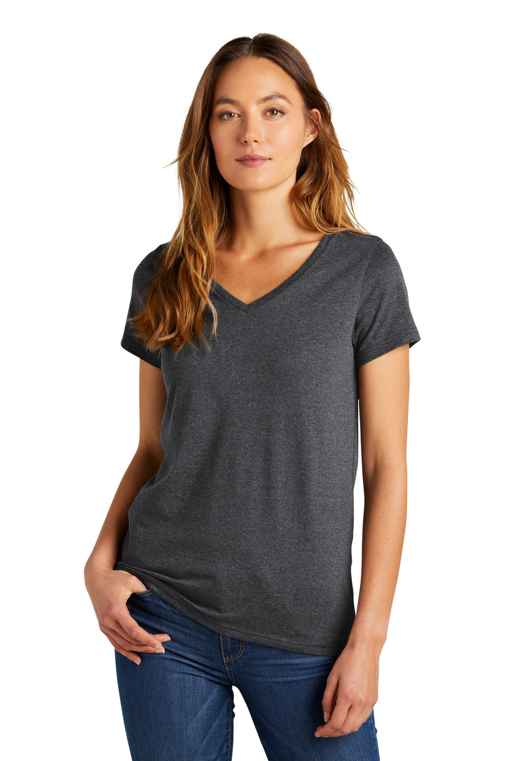 District® Women’s The Concert Tee® V-Neck - Heathered Charcoal - XS