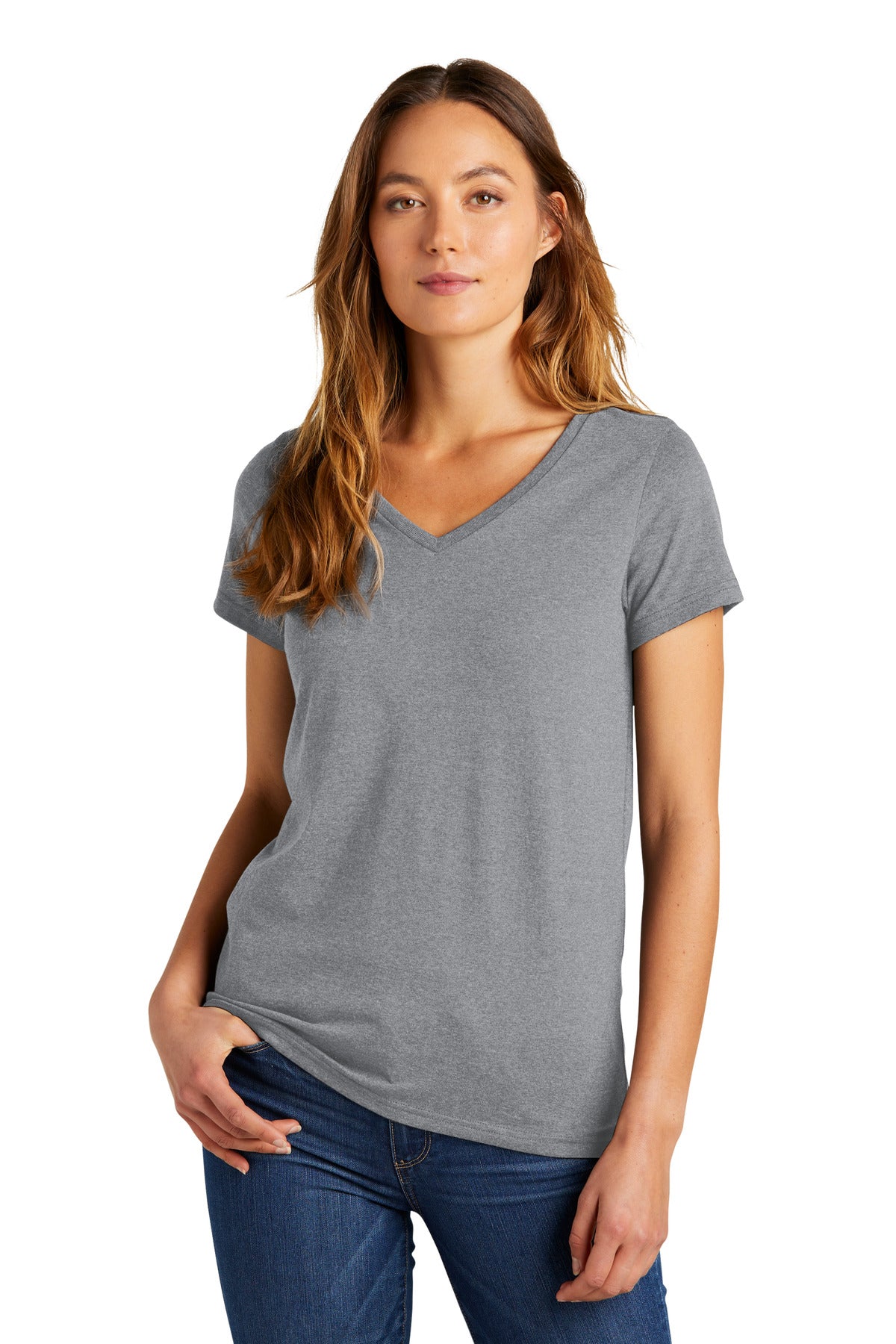 District® Women’s The Concert Tee® V-Neck - Heather Grey - XS