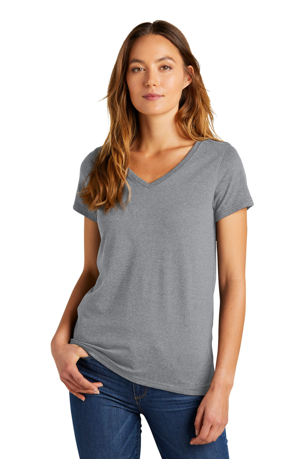 District® Women’s The Concert Tee® V-Neck - Heather Grey - XS