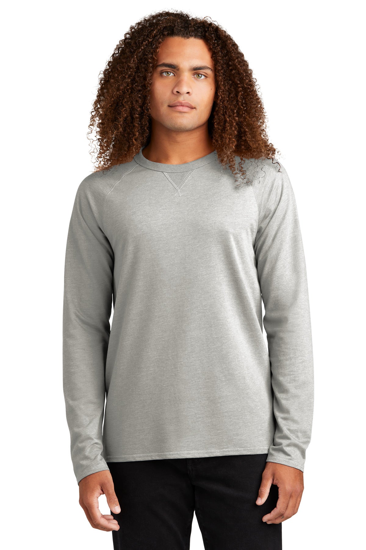 District® Featherweight French Terry™ Long Sleeve Crewneck - Light Heather Grey - XS