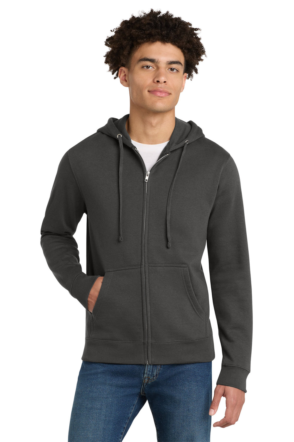 District® V.I.T.™ Fleece Full-Zip Hoodie - Charcoal - XS