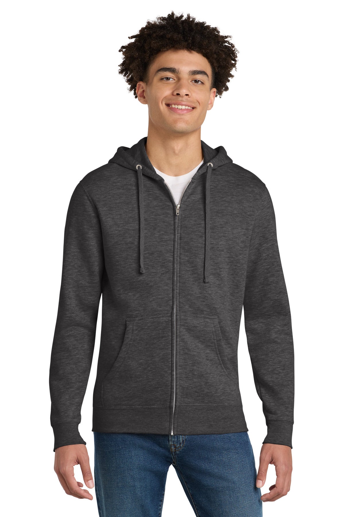District® V.I.T.™ Fleece Full-Zip Hoodie - Heathered Charcoal - XS