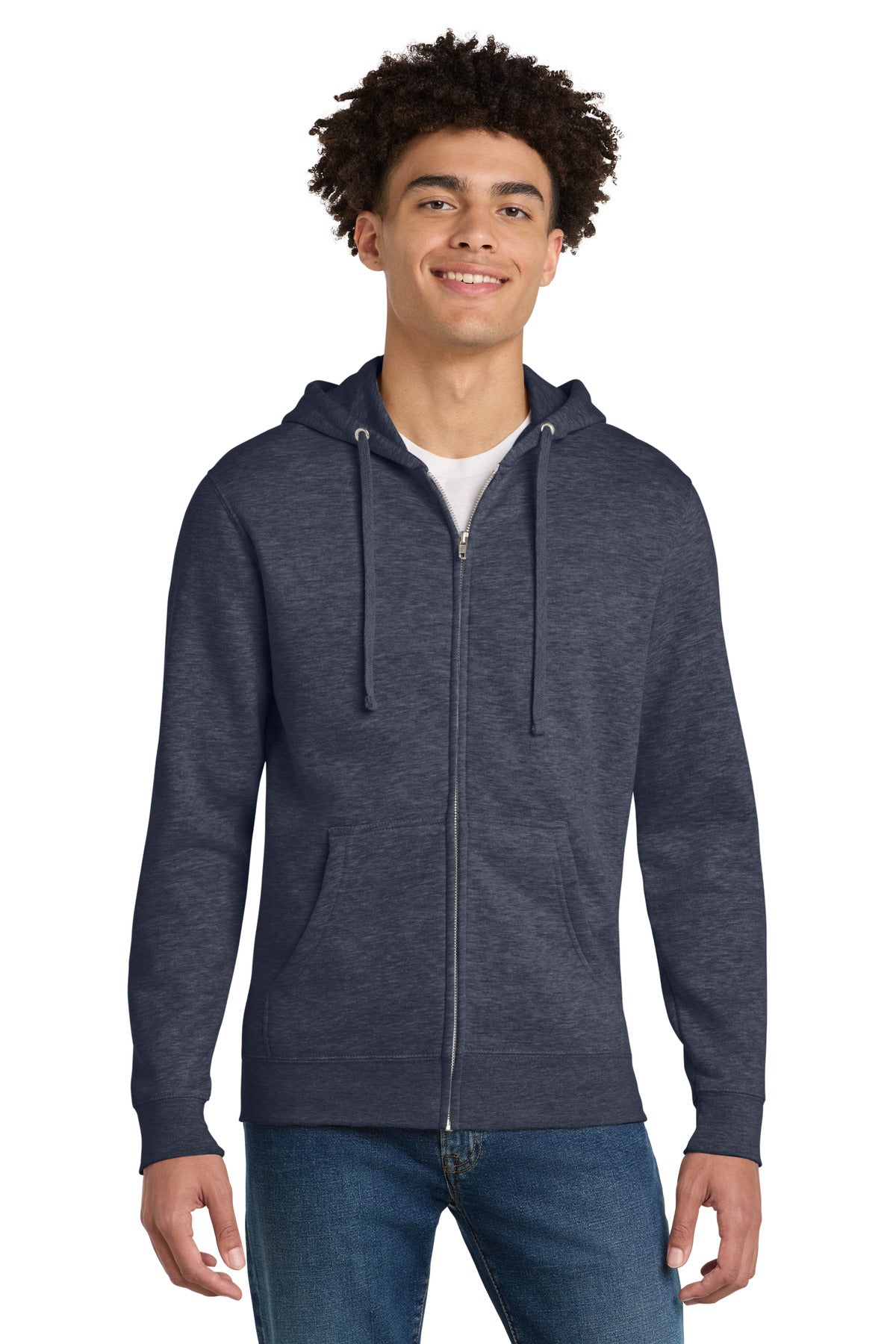 District® V.I.T.™ Fleece Full-Zip Hoodie - Heathered Navy - XS
