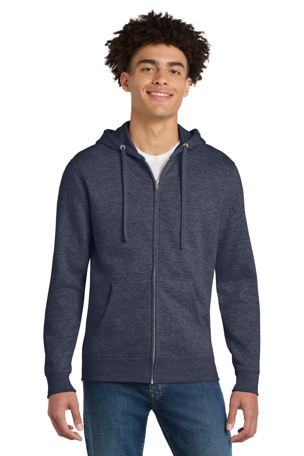District® V.I.T.™ Fleece Full-Zip Hoodie - Heathered Navy - XS