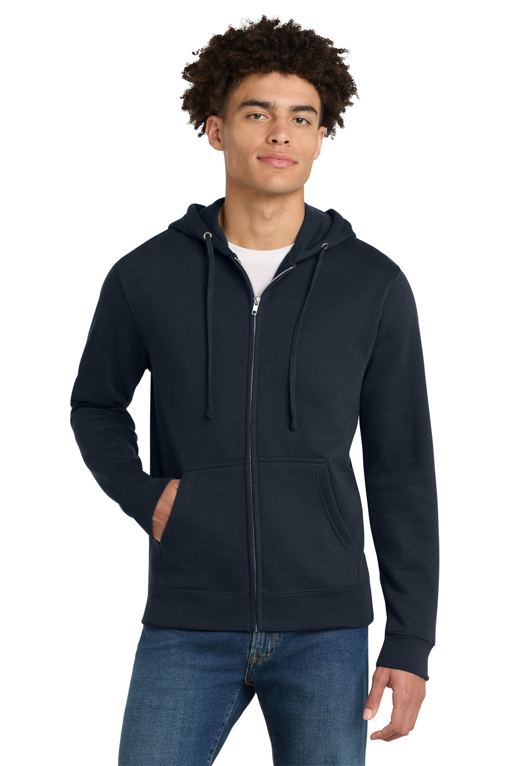 District® V.I.T.™ Fleece Full-Zip Hoodie - New Navy - XS