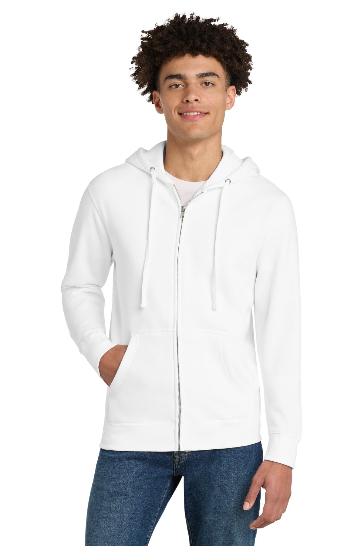District® V.I.T.™ Fleece Full-Zip Hoodie - White - XS
