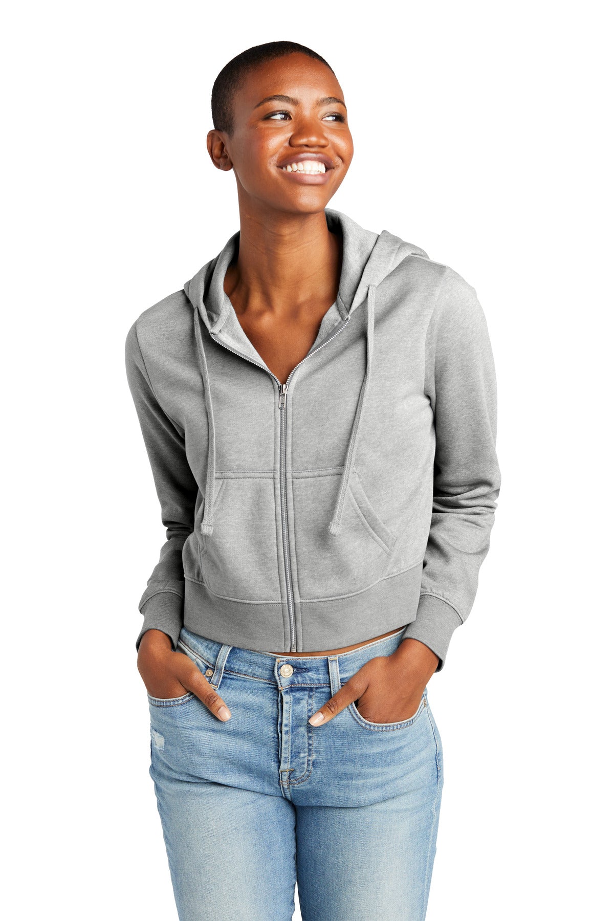 District® Women’s V.I.T.™ Fleece Full-Zip Hoodie - Light Heather Grey - XS