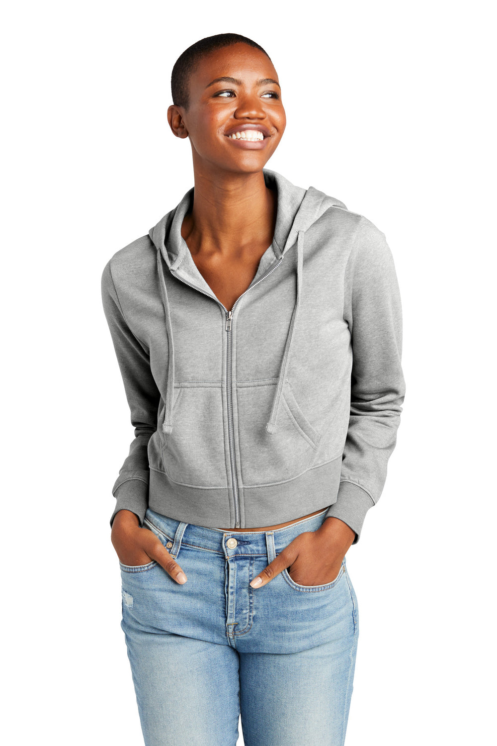 District® Women’s V.I.T.™ Fleece Full-Zip Hoodie - Light Heather Grey - XS