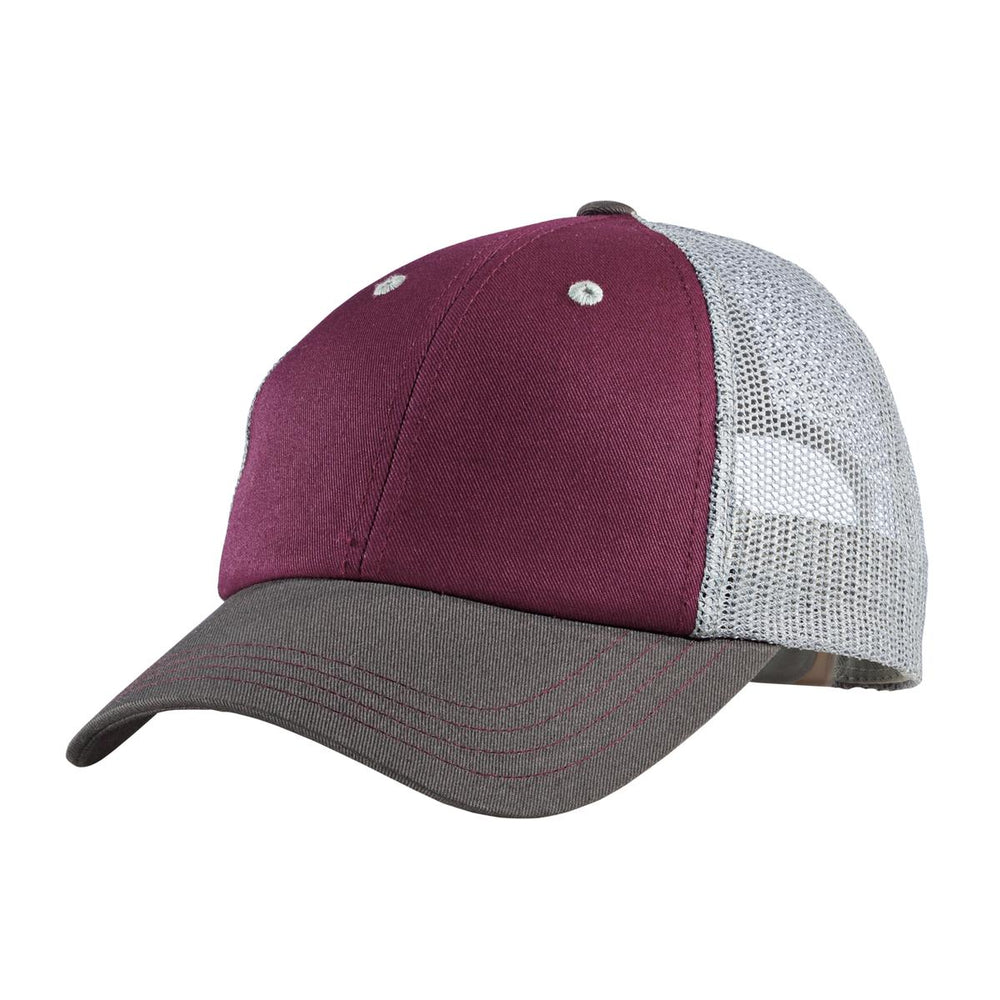 District ® Tri-Tone Mesh Back Cap - Maroon/ Charcoal/ Grey - OSFA