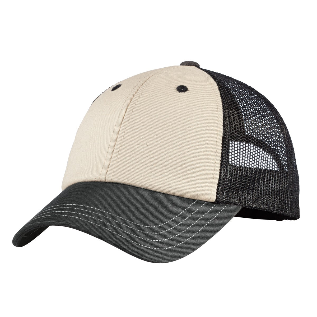 District ® Tri-Tone Mesh Back Cap - Sandstone/ Charcoal/ Black - OSFA