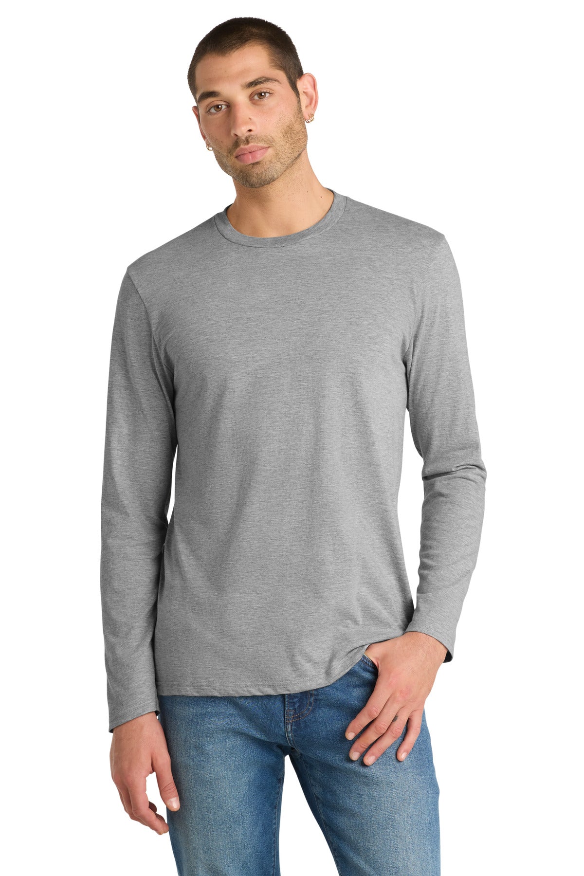 District ® Very Important Tee ® Long Sleeve - Light Heather Grey - XS