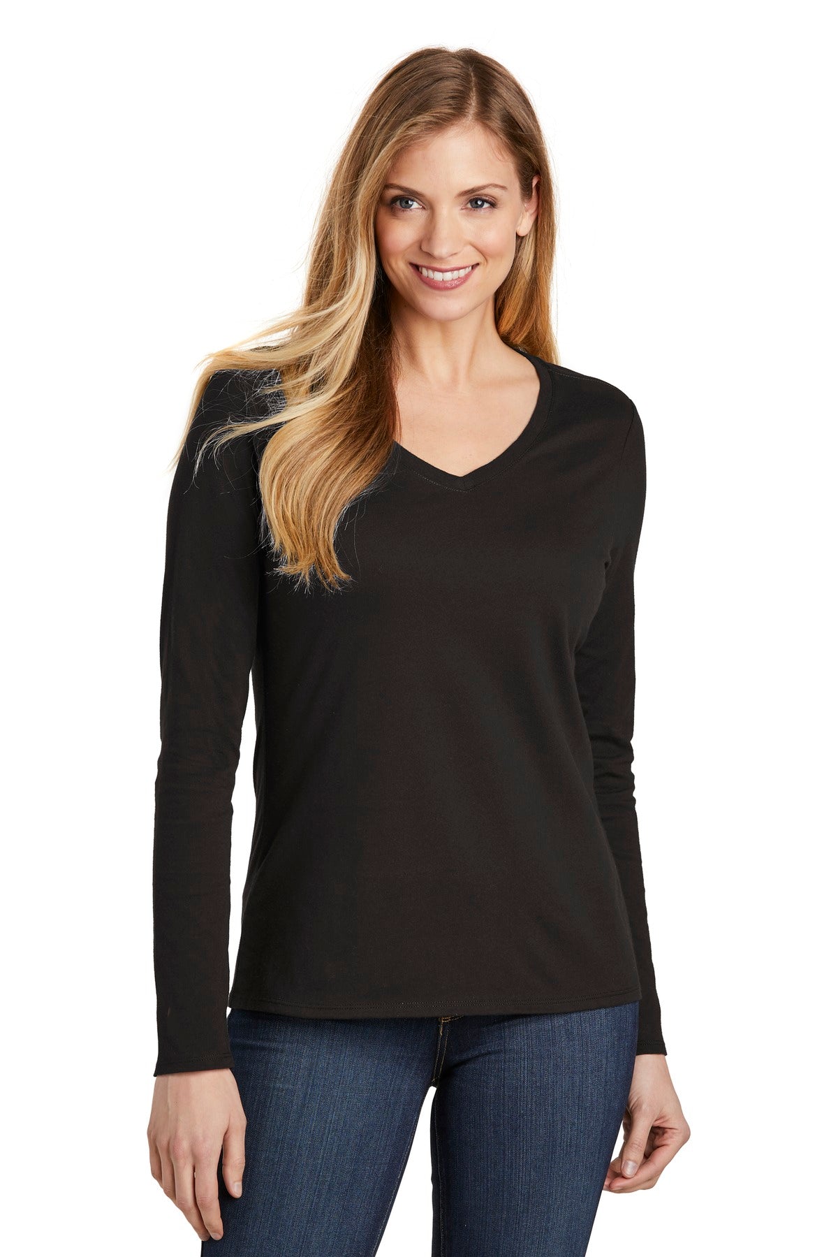 District ® Women’s Very Important Tee ® Long Sleeve V-Neck - Black - XS