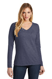 District ® Women’s Very Important Tee ® Long Sleeve V-Neck - Heathered Navy - XS