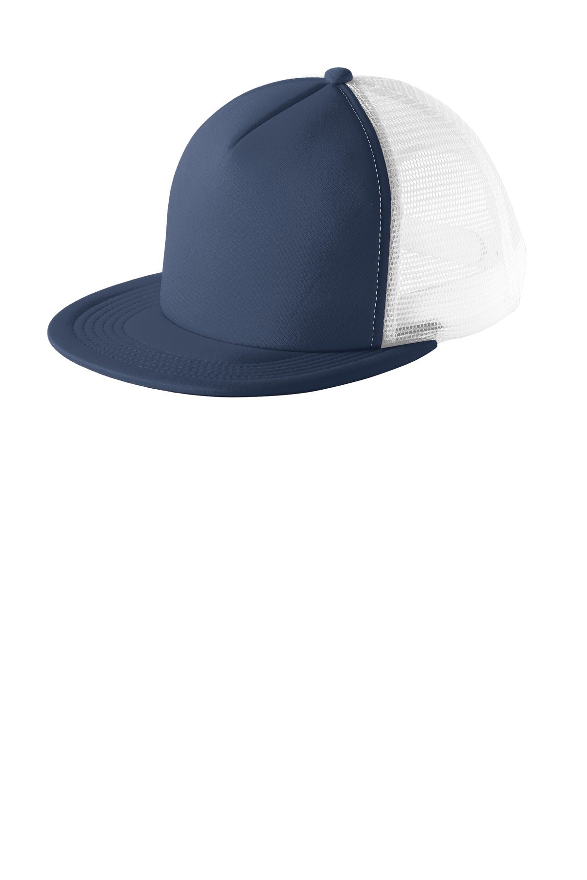 District® Flat Bill Snapback Trucker Cap - New Navy - OSFA