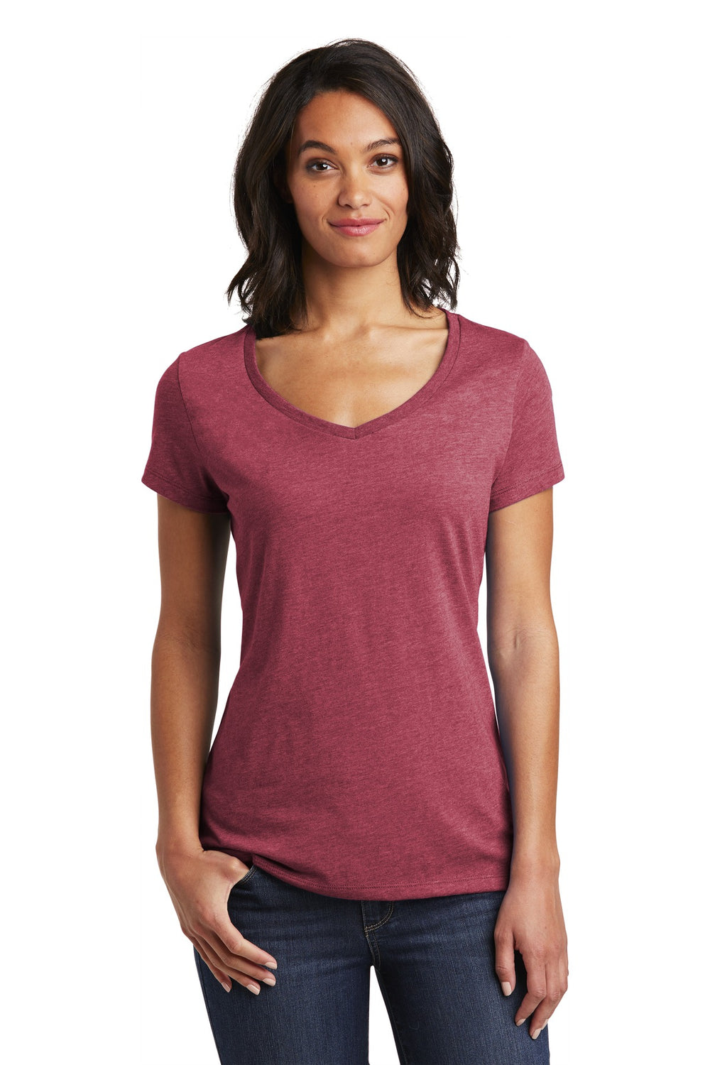 District ® Women’s Very Important Tee ® V-Neck - Heathered Cardinal - XS