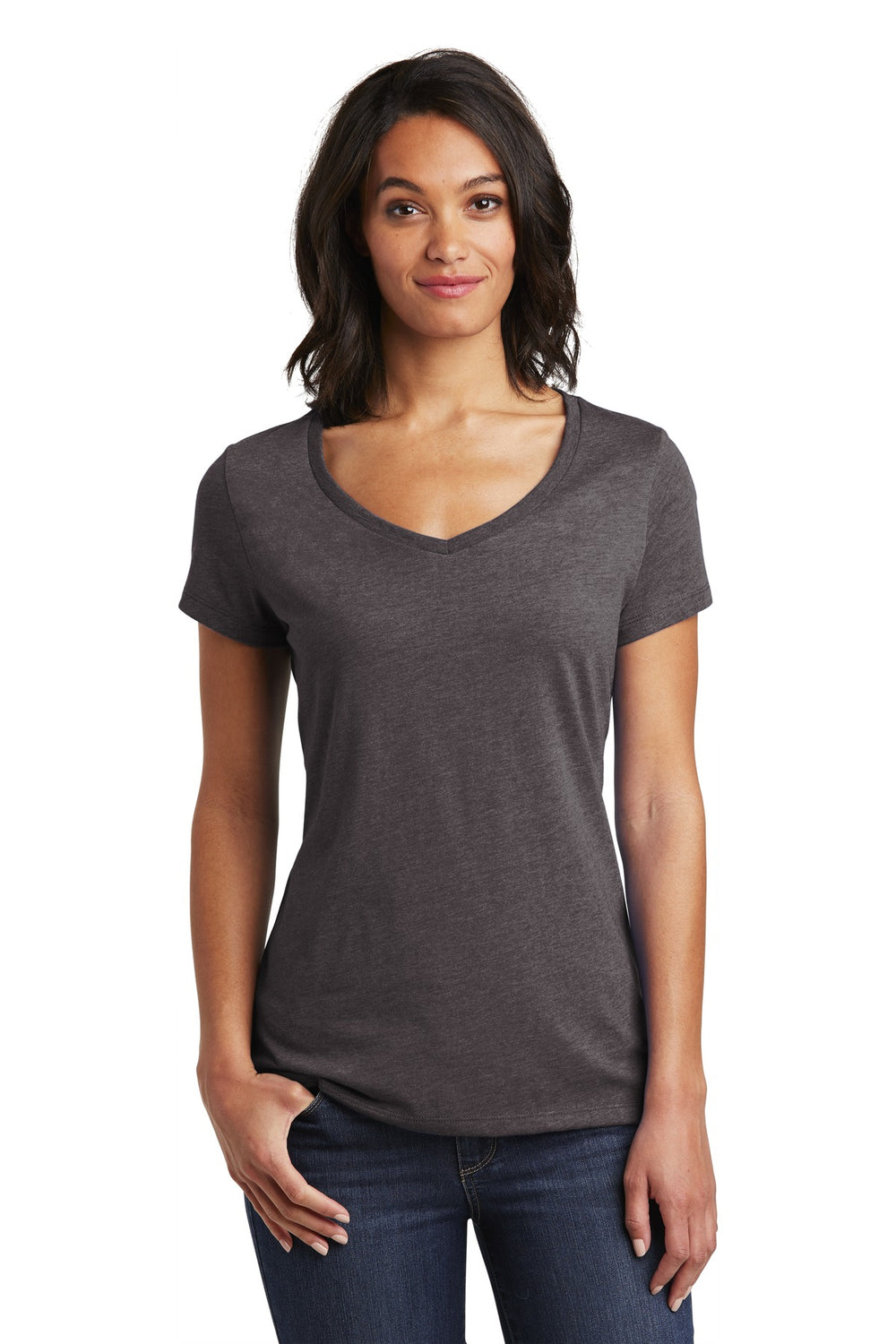 District ® Women’s Very Important Tee ® V-Neck - Heathered Charcoal - XS