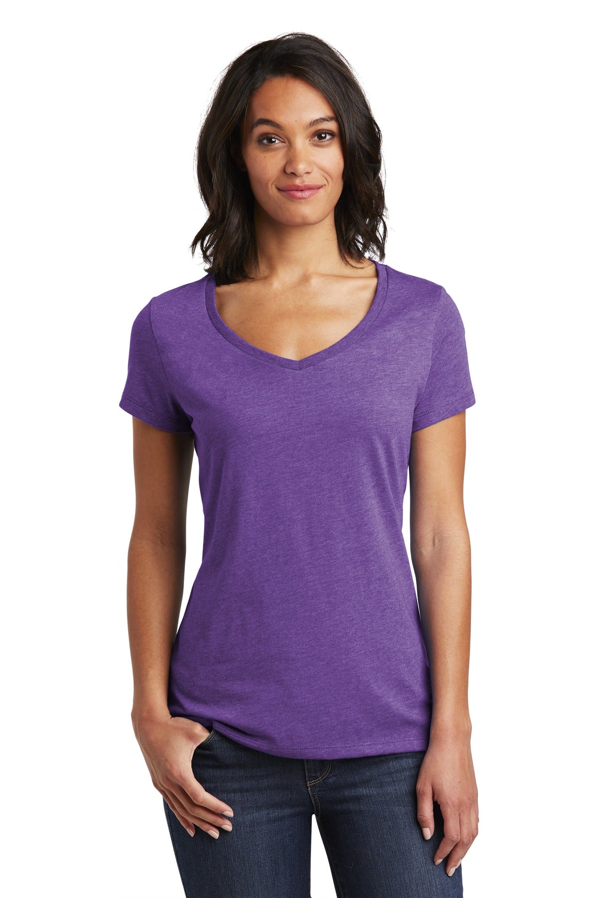 District ® Women’s Very Important Tee ® V-Neck - Heathered Purple - XS