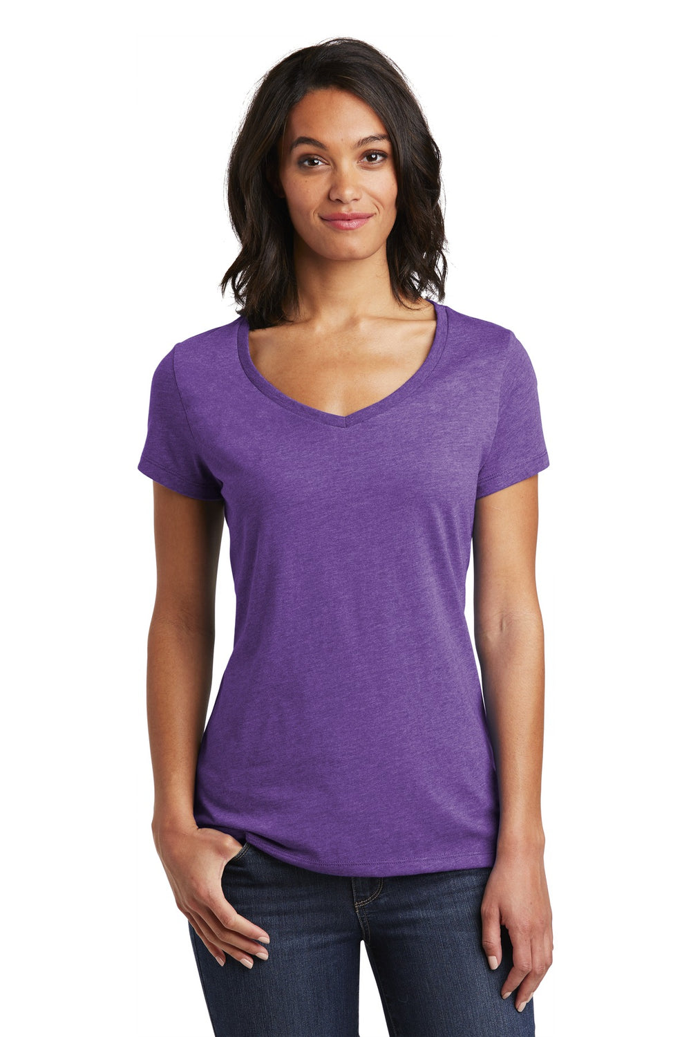District ® Women’s Very Important Tee ® V-Neck - Heathered Purple - XS