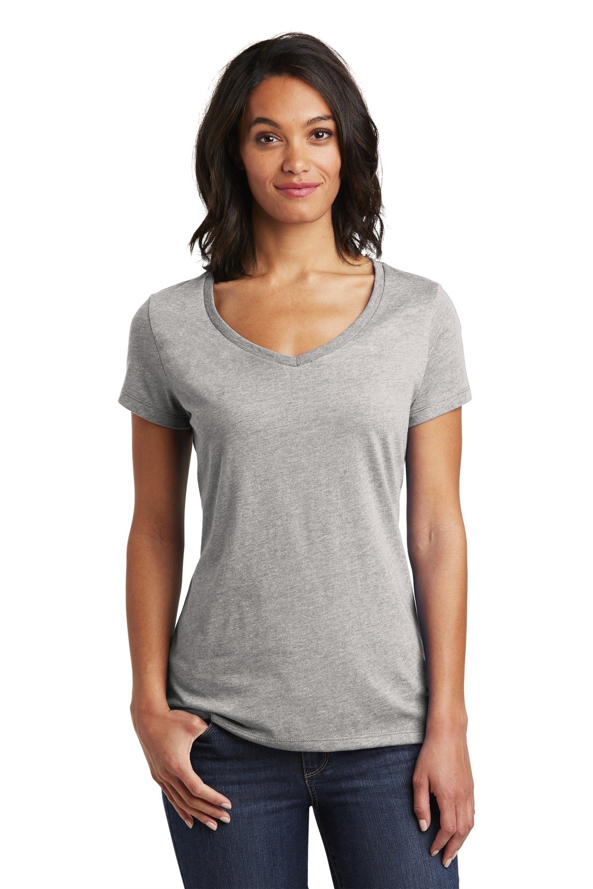 District ® Women’s Very Important Tee ® V-Neck - Light Heather Grey - XS