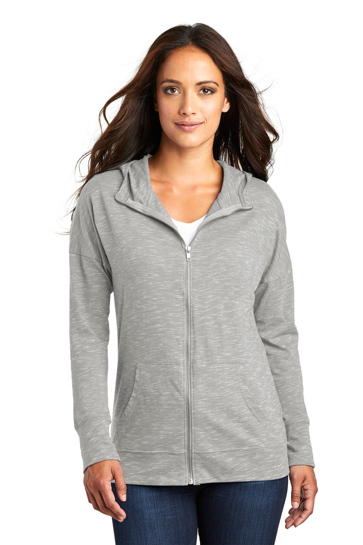 District ® Women’s Medal Full-Zip Hoodie - Light Grey - XS