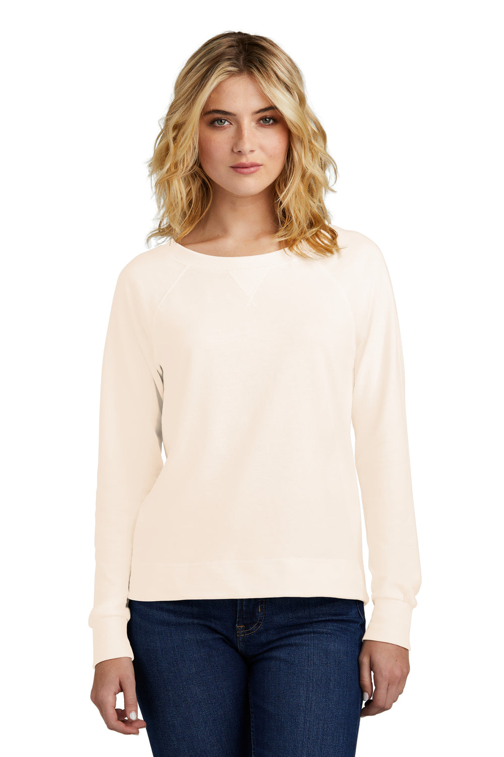District® Women’s Featherweight French Terry™ Long Sleeve Crewneck - Gardenia - XS