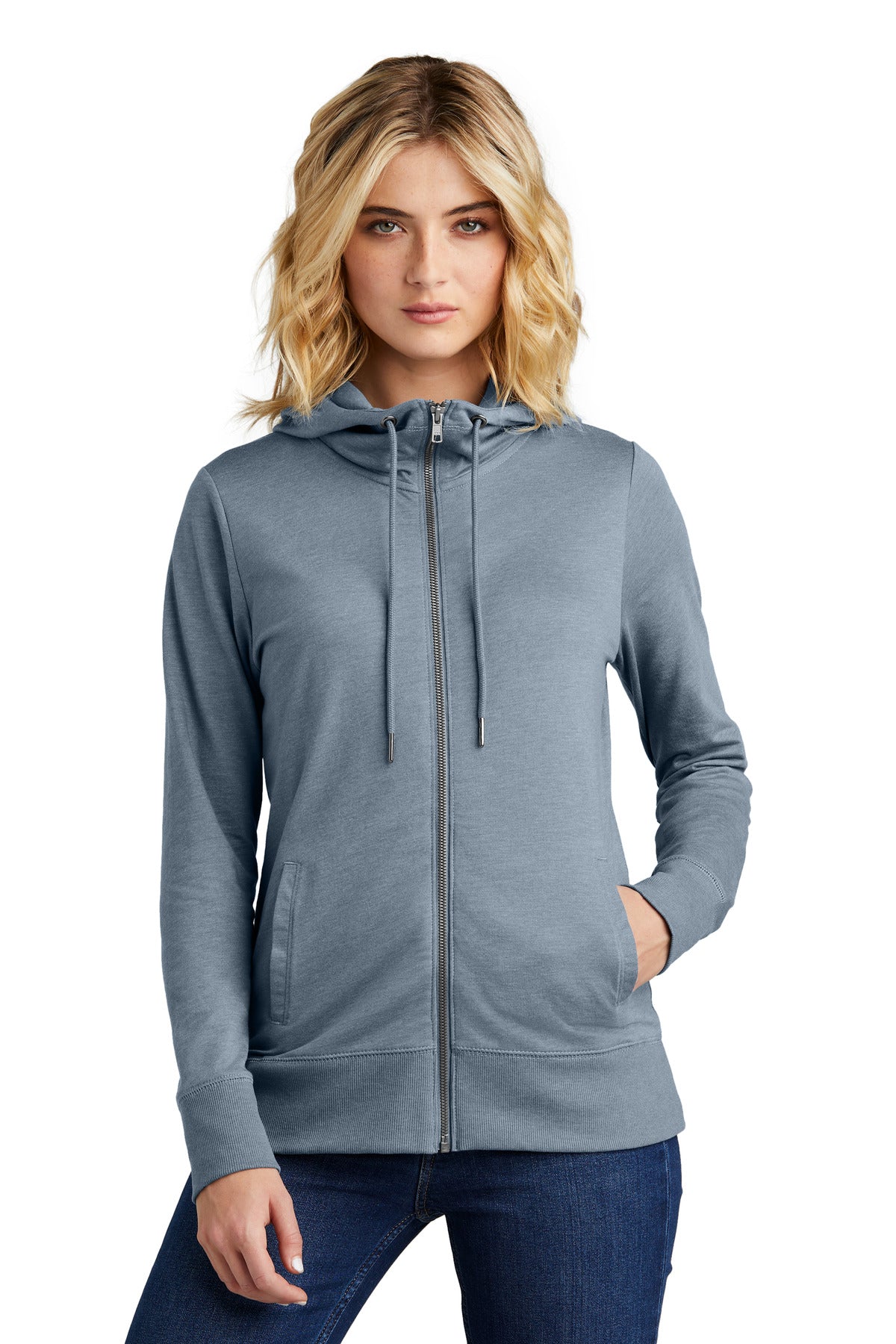 District® Women’s Featherweight French Terry™ Full-Zip Hoodie - Flint Blue Heather - XS