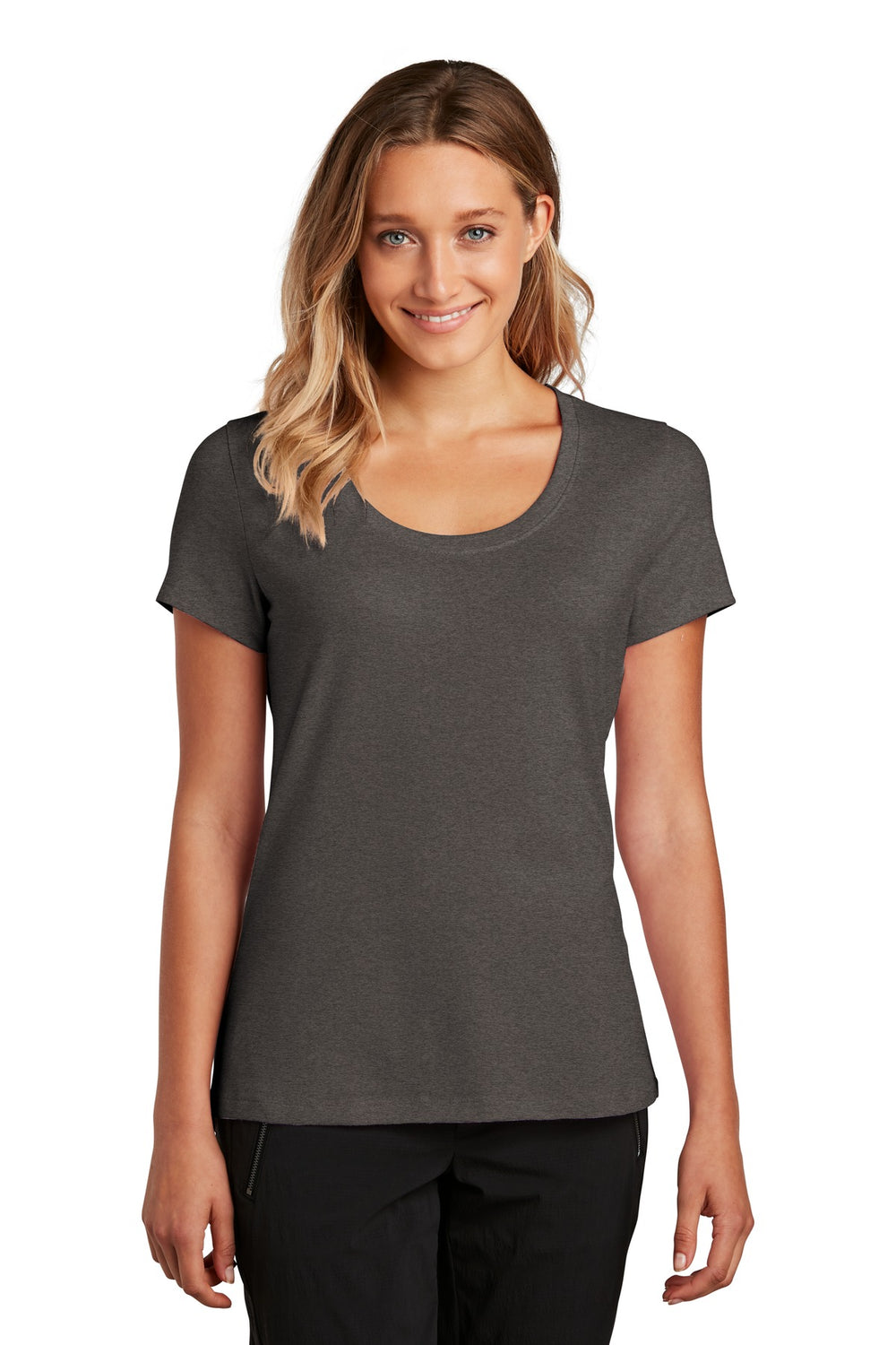 District ® Women’s Flex Scoop Neck Tee - Heathered Charcoal - XS