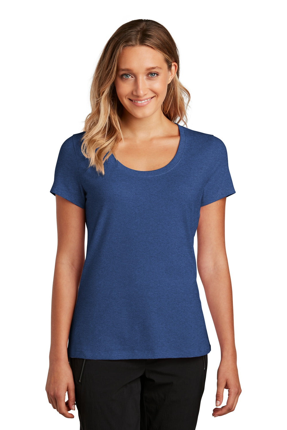 District ® Women’s Flex Scoop Neck Tee - Heathered Deep Royal - XS