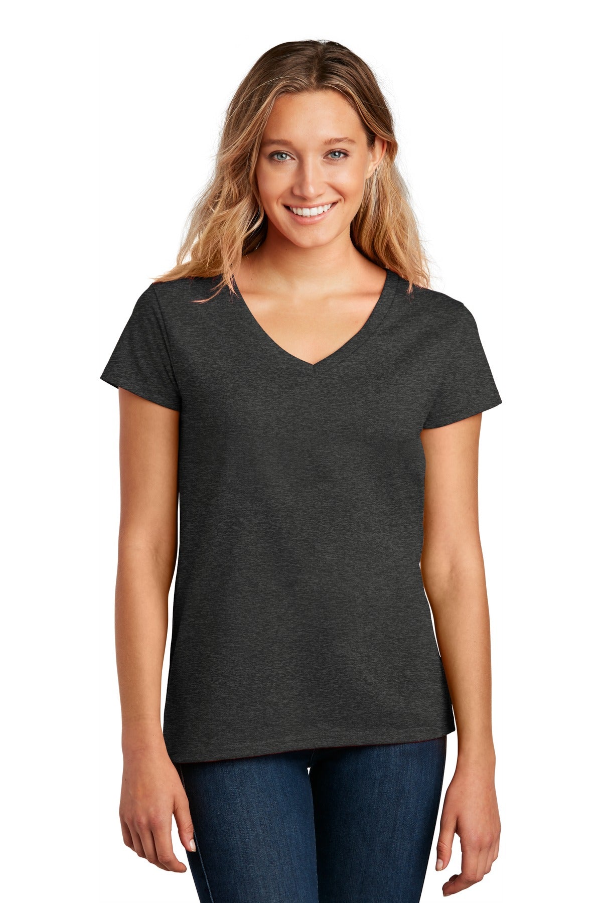 District ® Women’s Re-Tee ® V-Neck - Charcoal Heather - XS