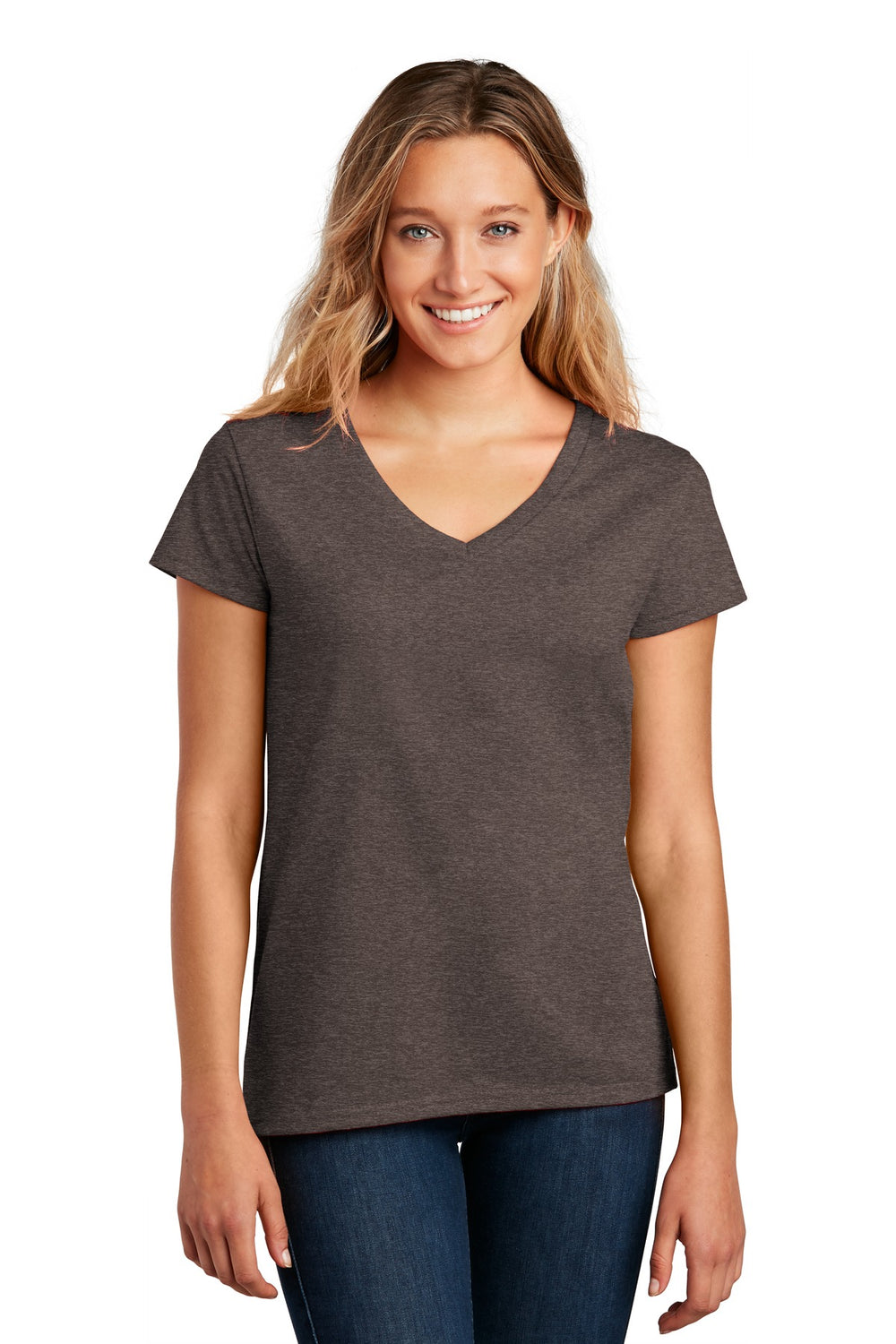 District ® Women’s Re-Tee ® V-Neck - Deep Brown Heather - XS