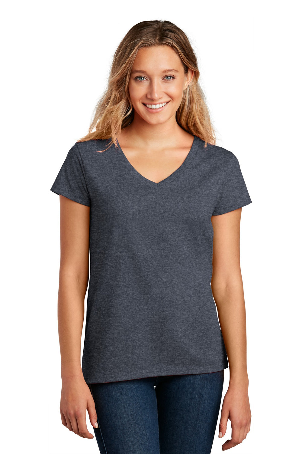 District ® Women’s Re-Tee ® V-Neck - Heathered Navy - XS