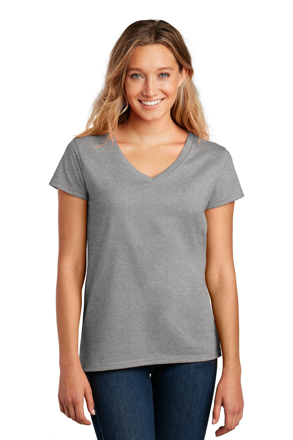 District ® Women’s Re-Tee ® V-Neck - Light Heather Grey - XS