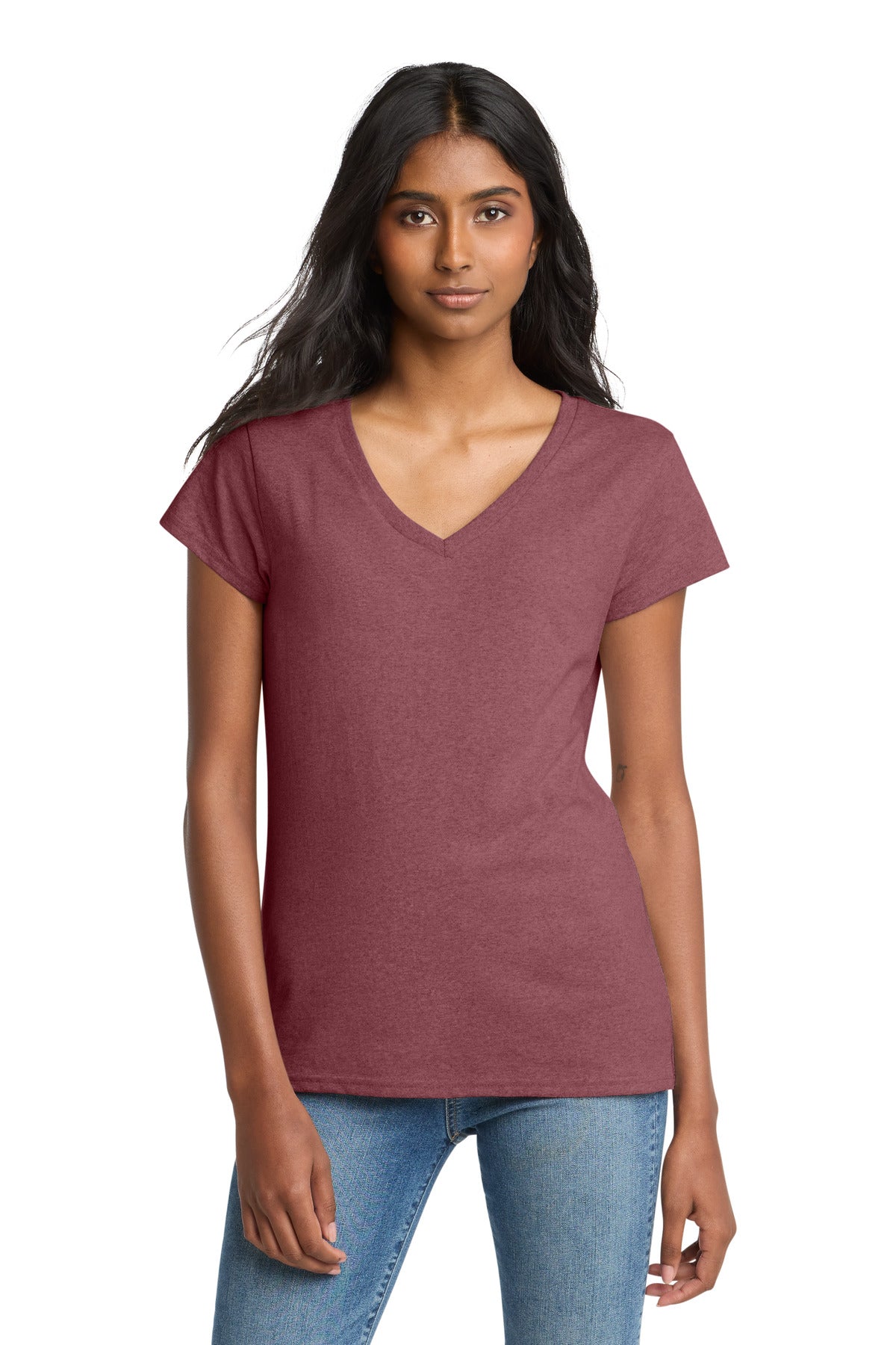 District ® Women’s Re-Tee ® V-Neck - Maroon Heather - 3XL