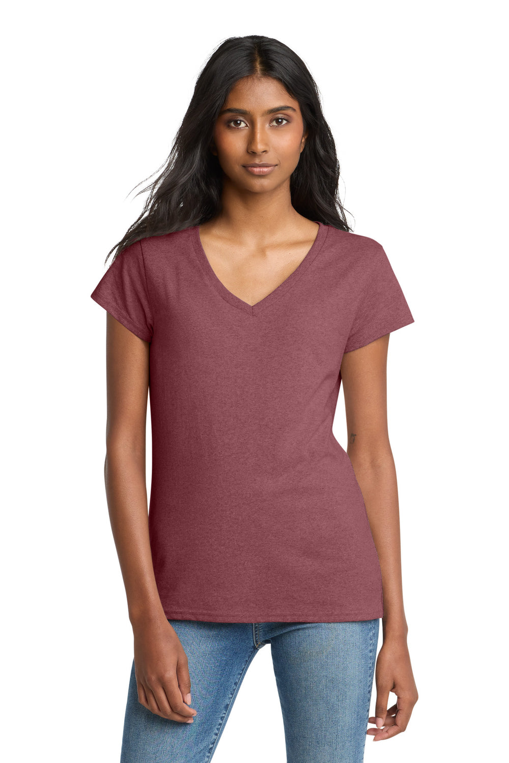 District ® Women’s Re-Tee ® V-Neck - Maroon Heather - 3XL