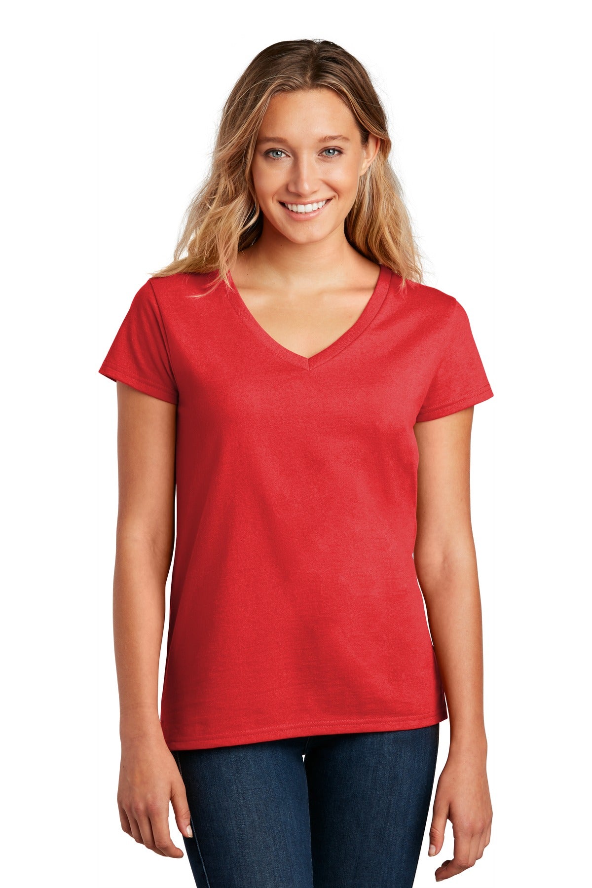 District ® Women’s Re-Tee ® V-Neck - Ruby Red - XS
