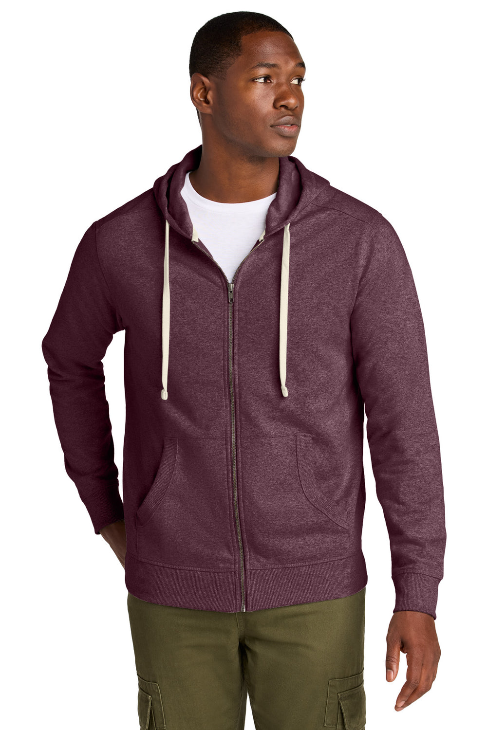 District® Re-Fleece™ Full-Zip Hoodie - Maroon Heather - XS