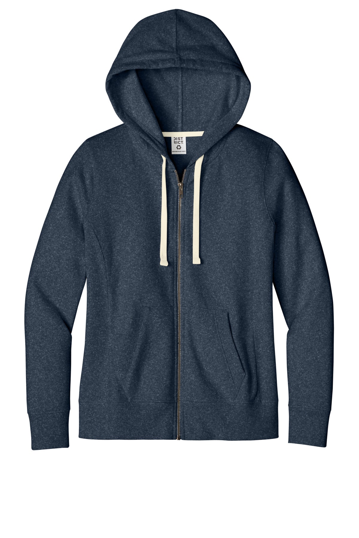 District® Women's Re-Fleece™ Full-Zip Hoodie - Heathered Navy - 3XL
