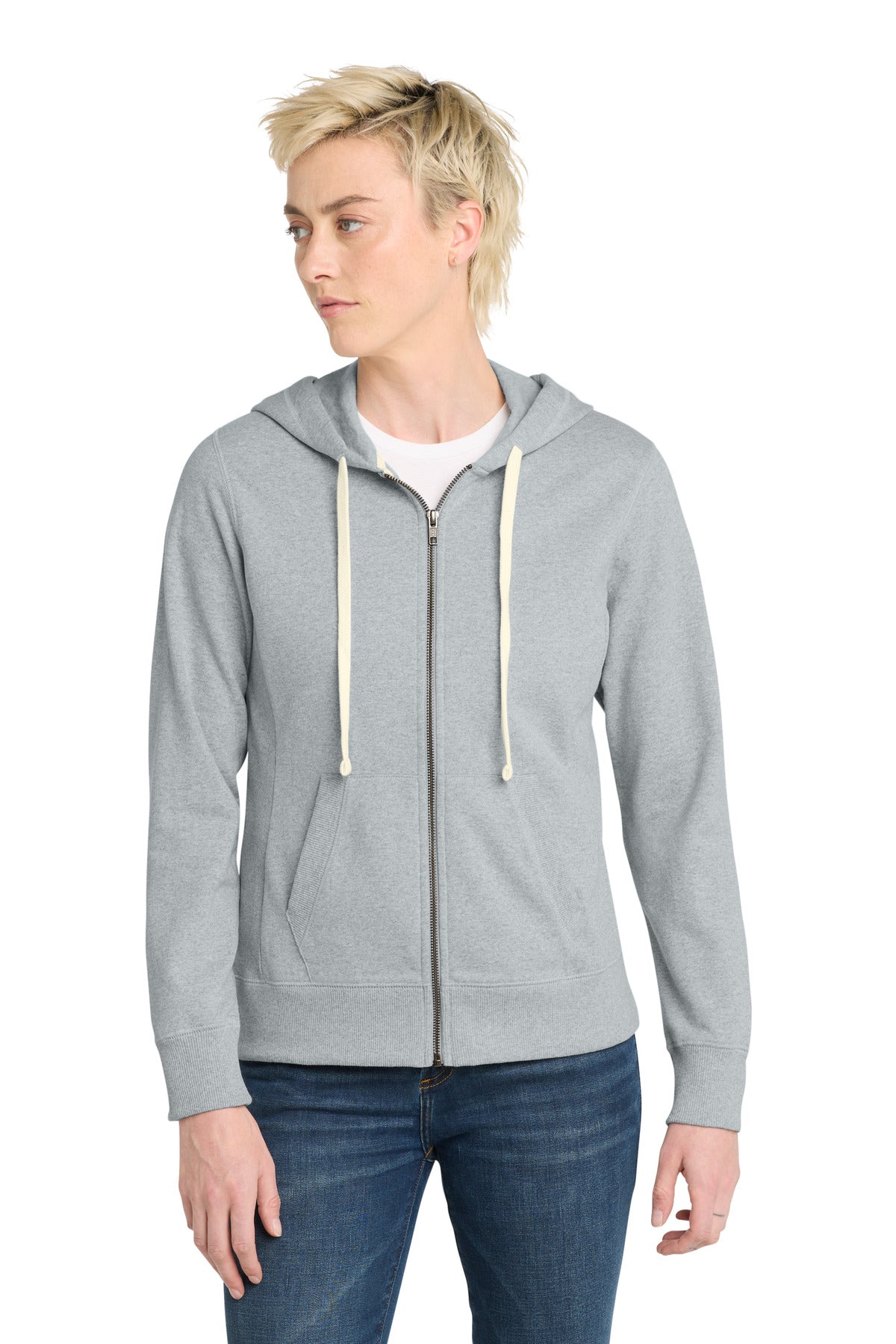 District® Women's Re-Fleece™ Full-Zip Hoodie - Light Heather Grey - XS