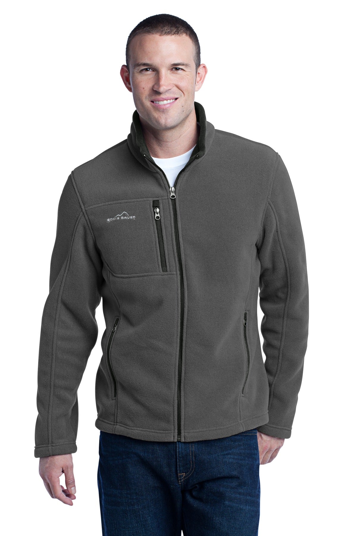 Eddie Bauer® Full-Zip Fleece Jacket - Grey Steel - XS
