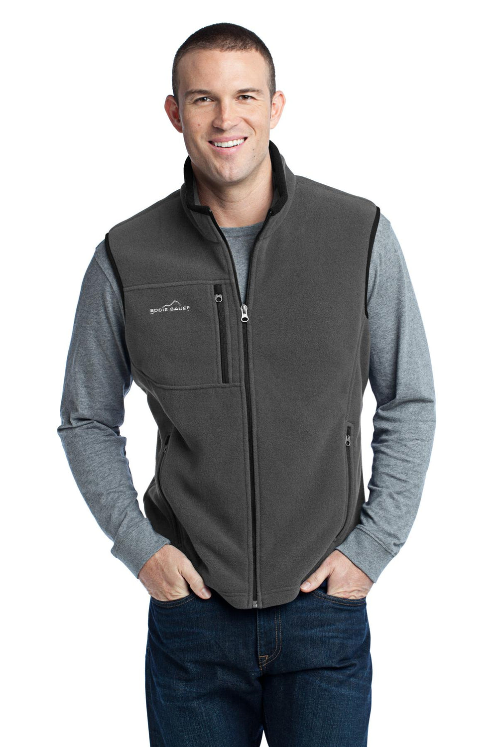 Eddie Bauer® Fleece Vest - Grey Steel - XS
