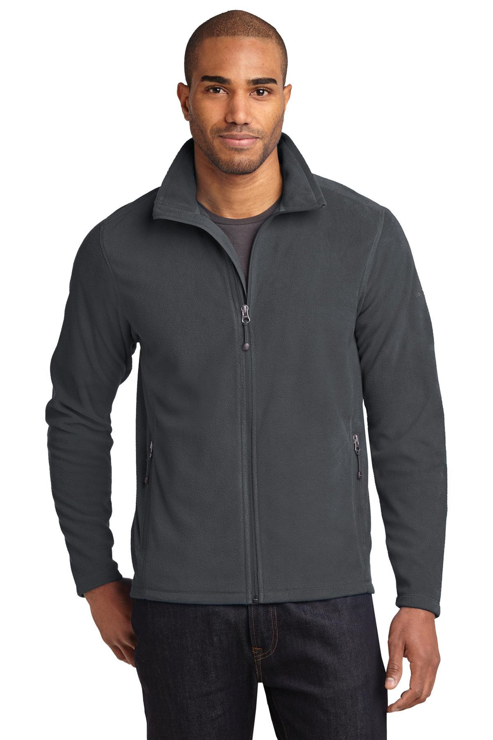 Eddie Bauer® Full-Zip Microfleece Jacket - Grey Steel - XS