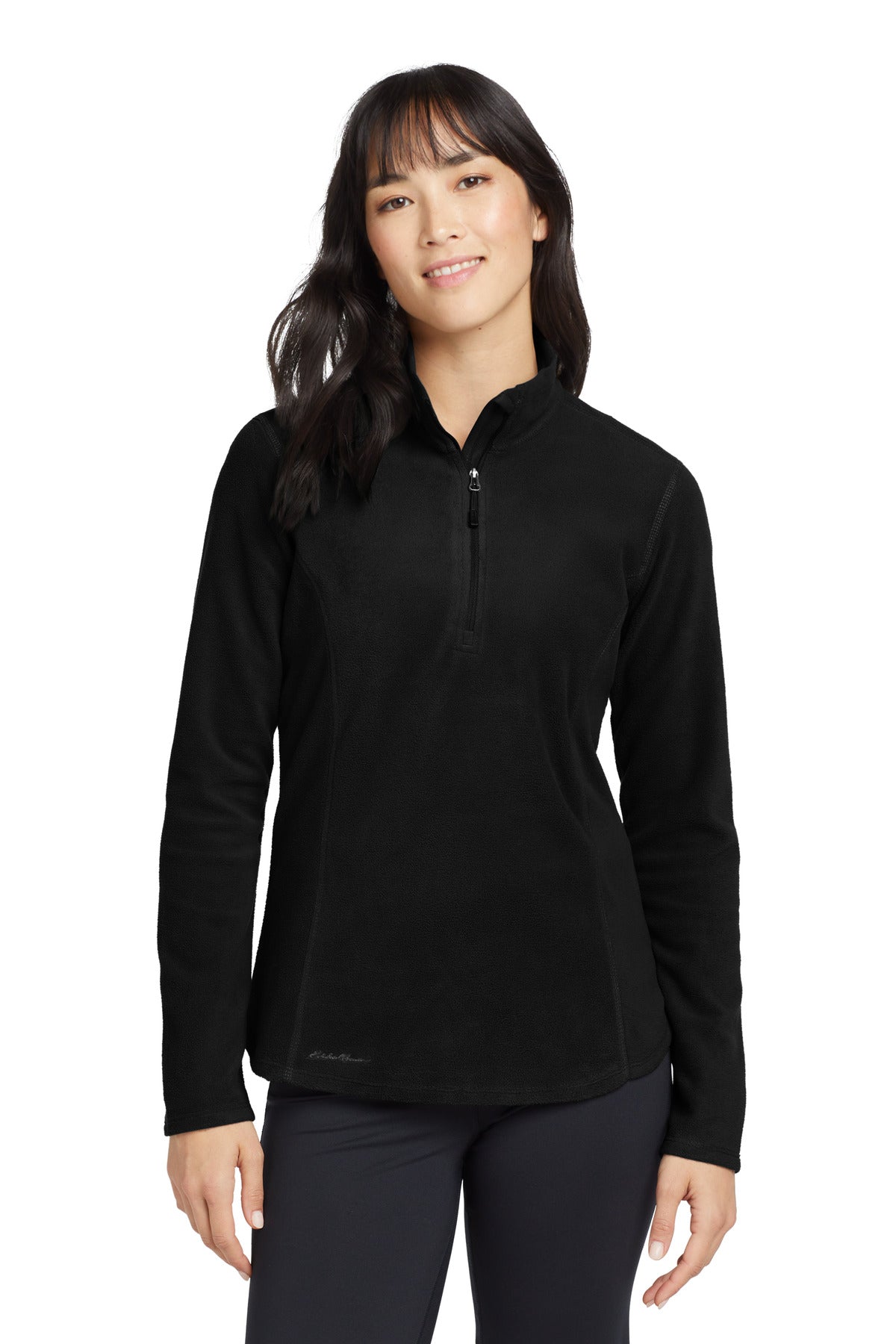 Eddie BauerÂ® Women's 1/2-Zip Microfleece Jacket EB227 - Black - XS