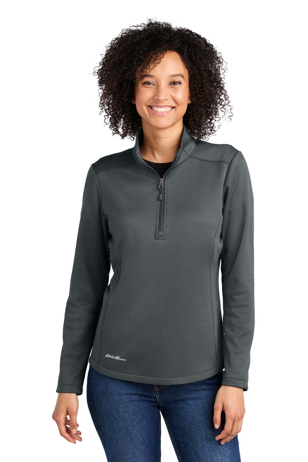 Eddie Bauer® Women’s Smooth Mid Layer Fleece 1/2-Zip - Iron Gate - XS