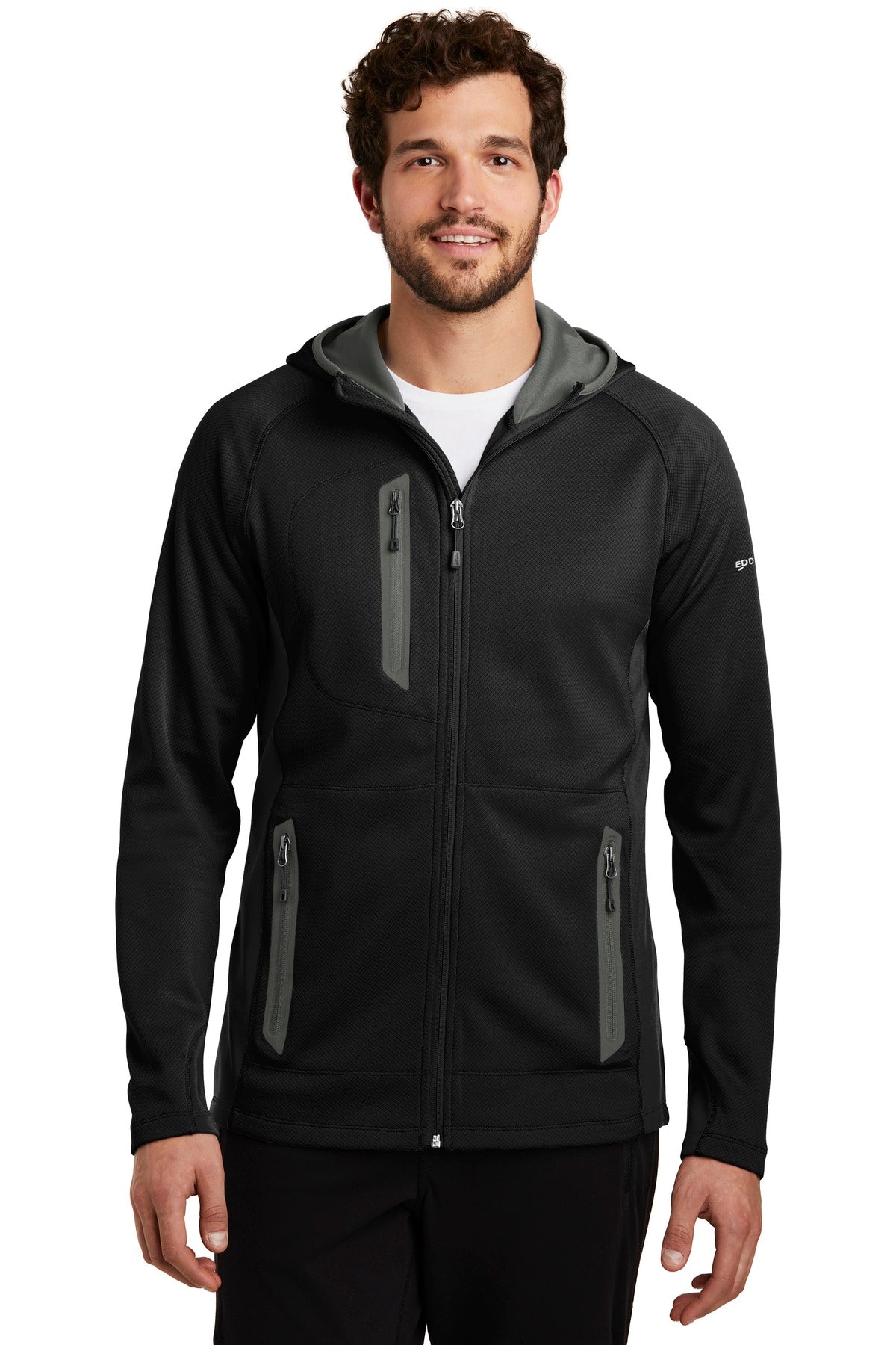 Eddie Bauer® Sport Hooded Full-Zip Fleece Jacket - Black - XS