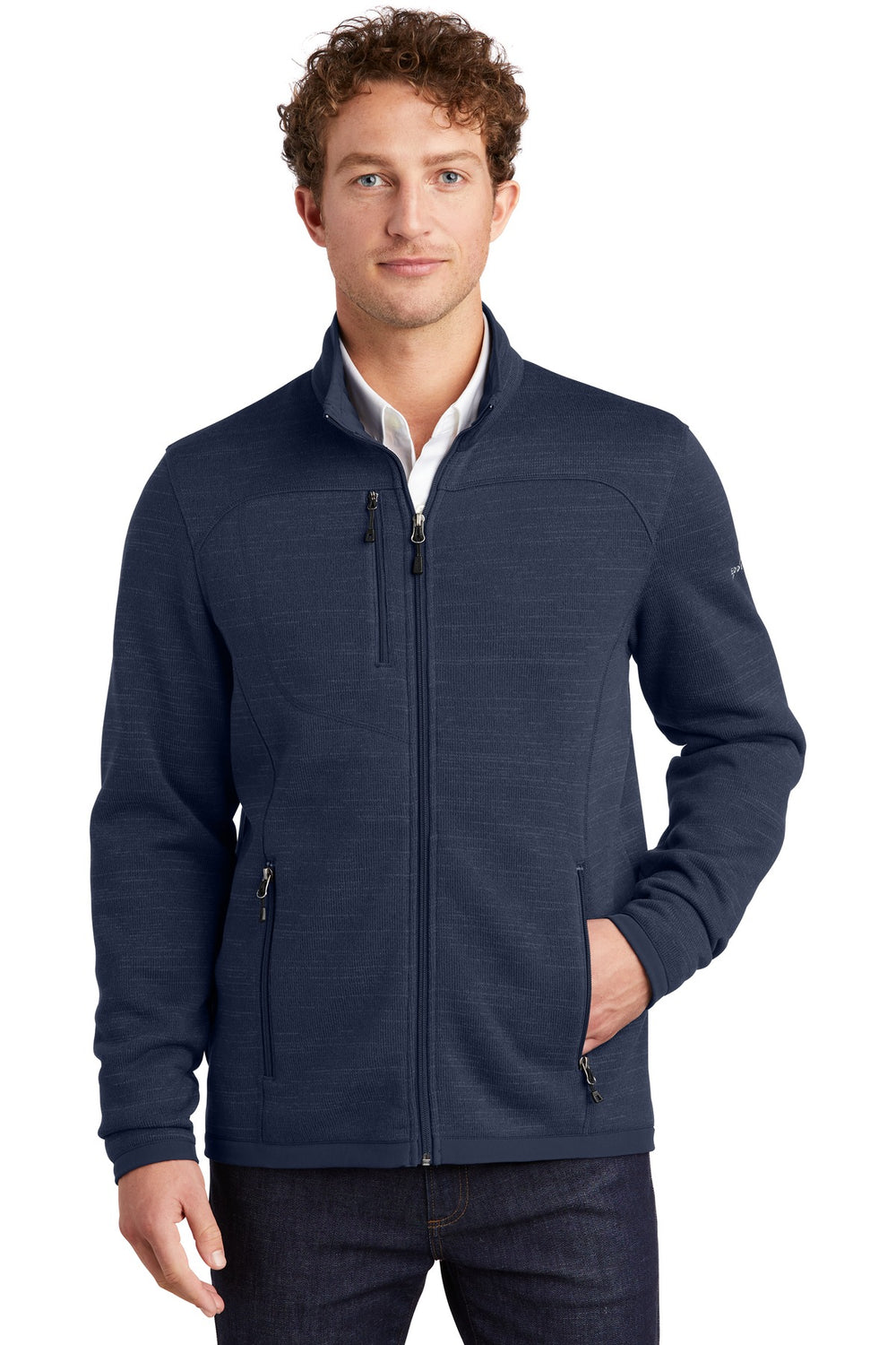 Eddie Bauer® Sweater Fleece Full-Zip - River Blue Navy Heather - XS