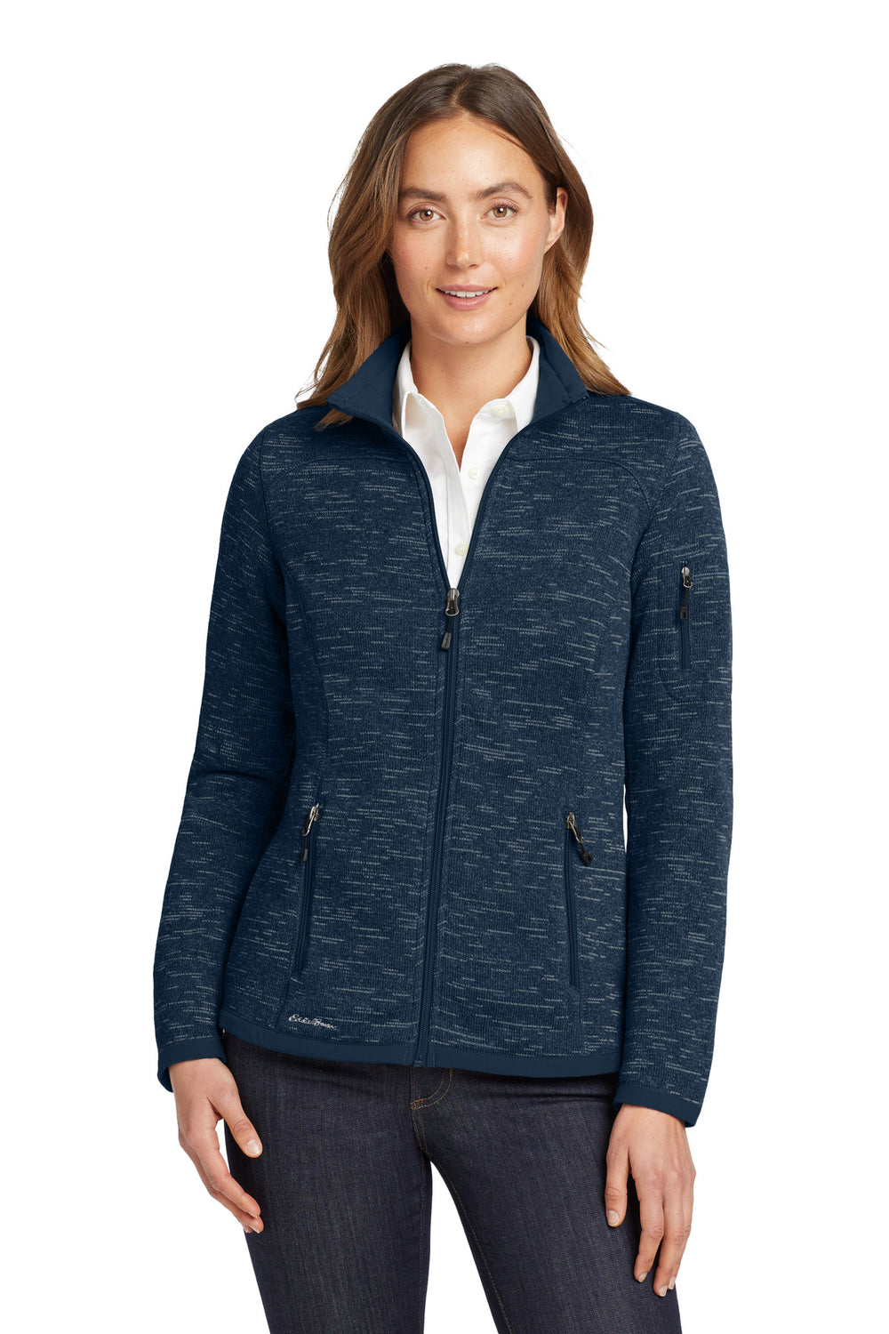 Eddie Bauer® Women's Sweater Fleece Full-Zip - River Blue Navy Heather - XS